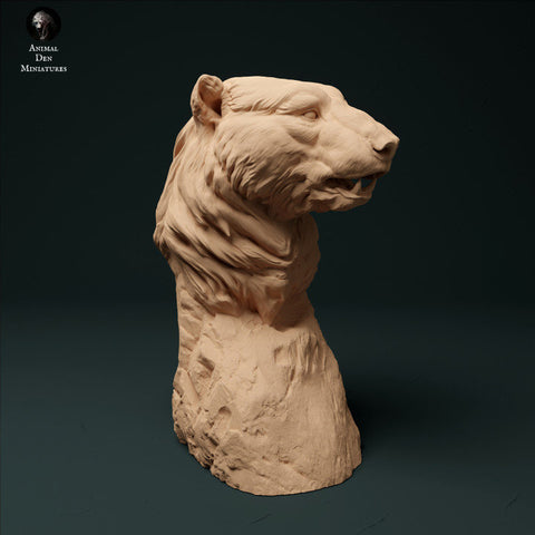 Polar Bear Bust - UNPAINTED - Animal Den Miniatures