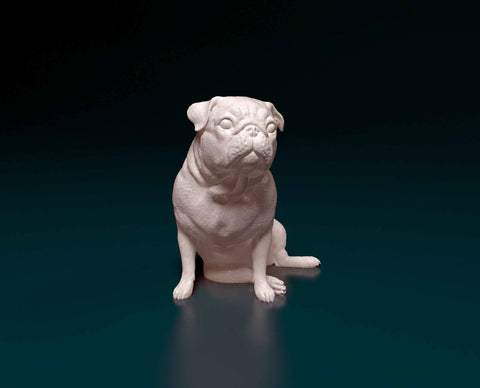 Pug sitting - Sterocat 3D Print