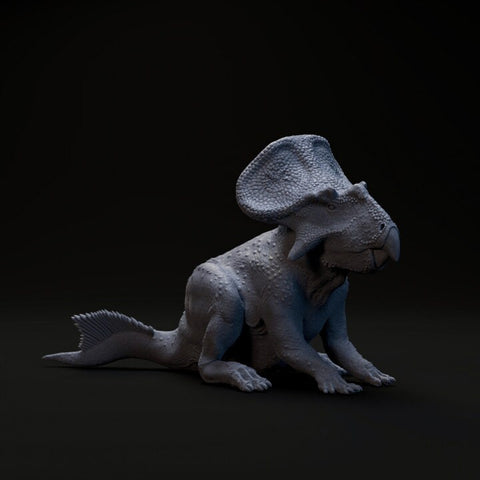 Protoceratops sitting - UNPAINTED - Dino and Dog Miniatures