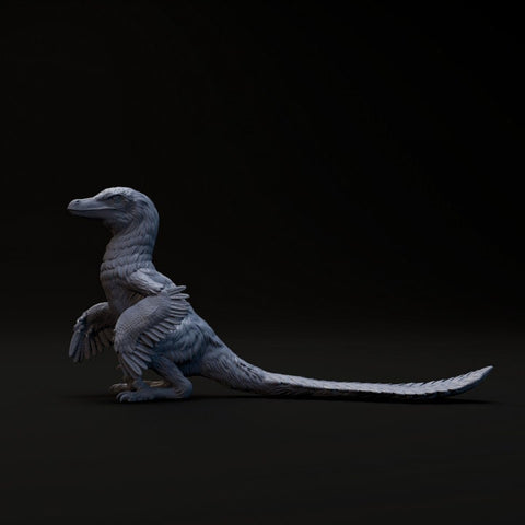 Velociraptor sitting - UNPAINTED - Dino and Dog Miniatures