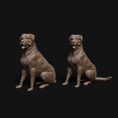 Rottweiler dog sitting - Dino and Dog Miniatures
