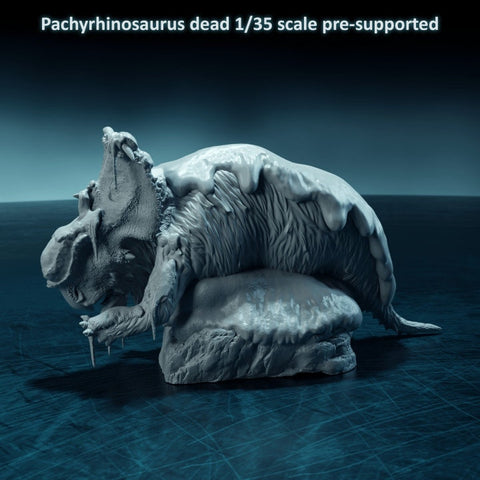 Pachyrhinosaurus Frozen - Dino and Dog Miniatures